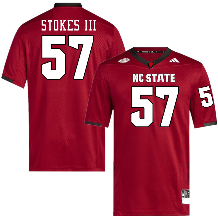 NC State Wolfpack #57 Steven Stokes III College Football Jerseys Stitched-Red